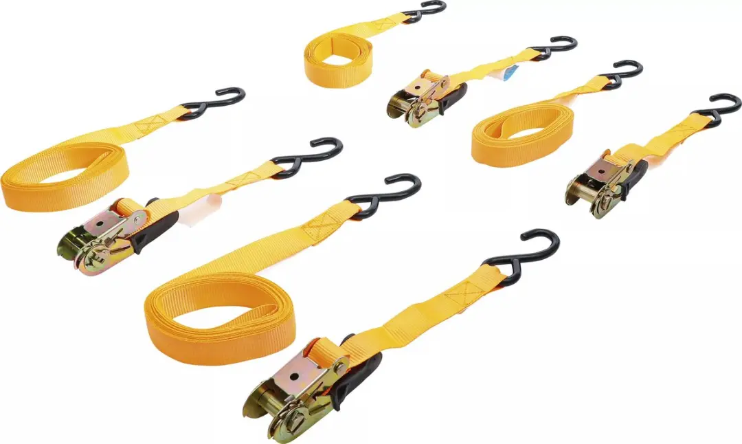 BGS Spanbandset met ratel en zware haken 5m x 25mm 4-delig