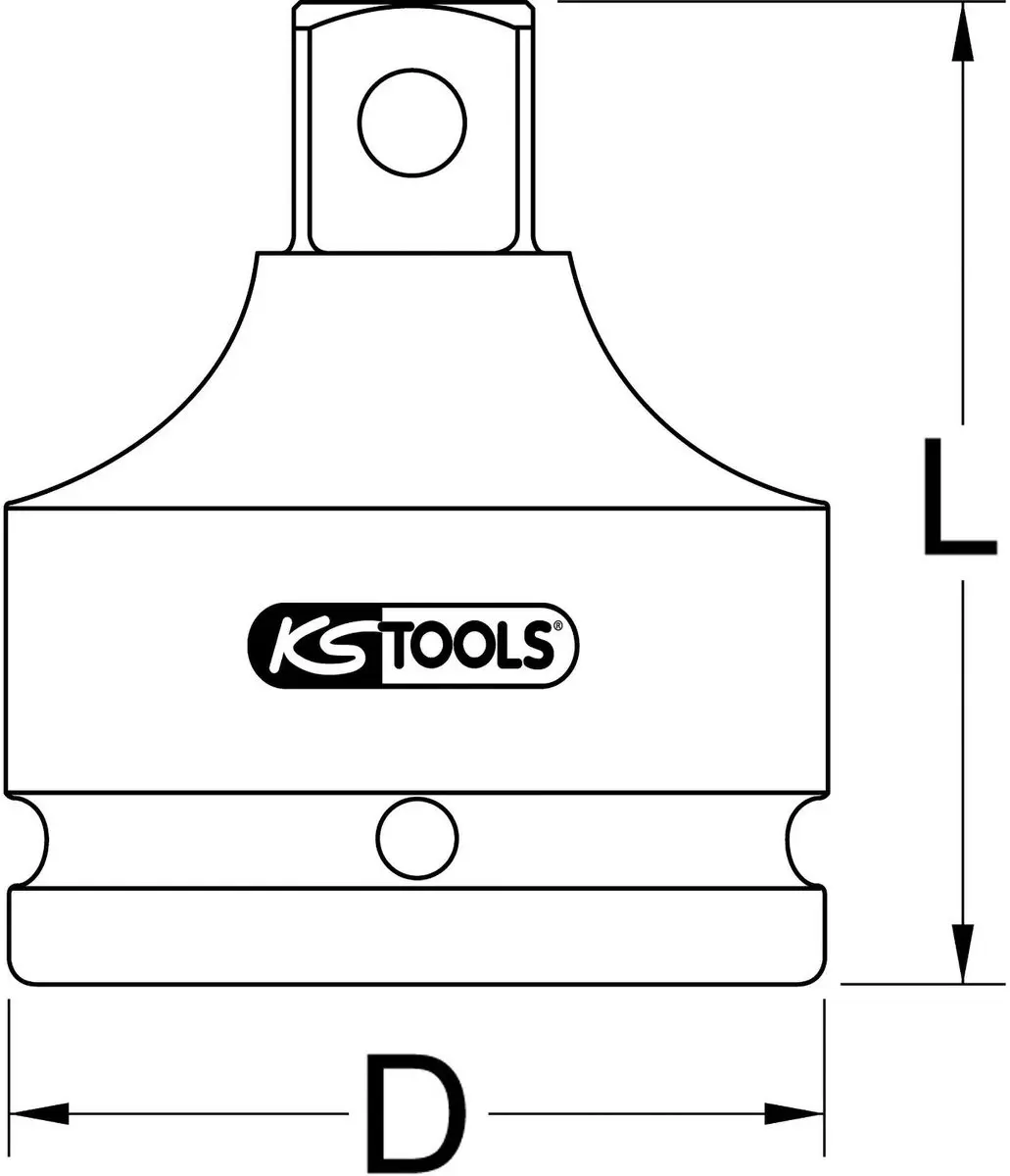 KS Tools 515.1372 Adaptersleutel 3/4" x 1/2" - afbeelding 2 van 6