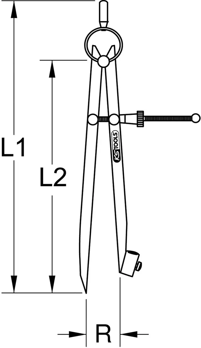 KS Tools 300.0411 Puntpasser - Gereedschapsstaal - afbeelding 2 van 3