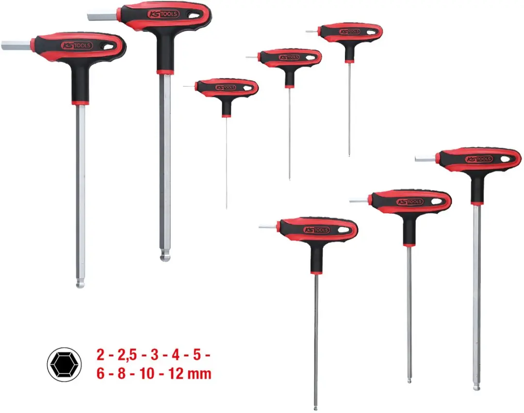 KS Tools Ergo Torque Plus Inbussleutelset 9-delig 2-12mm - afbeelding 4 van 6