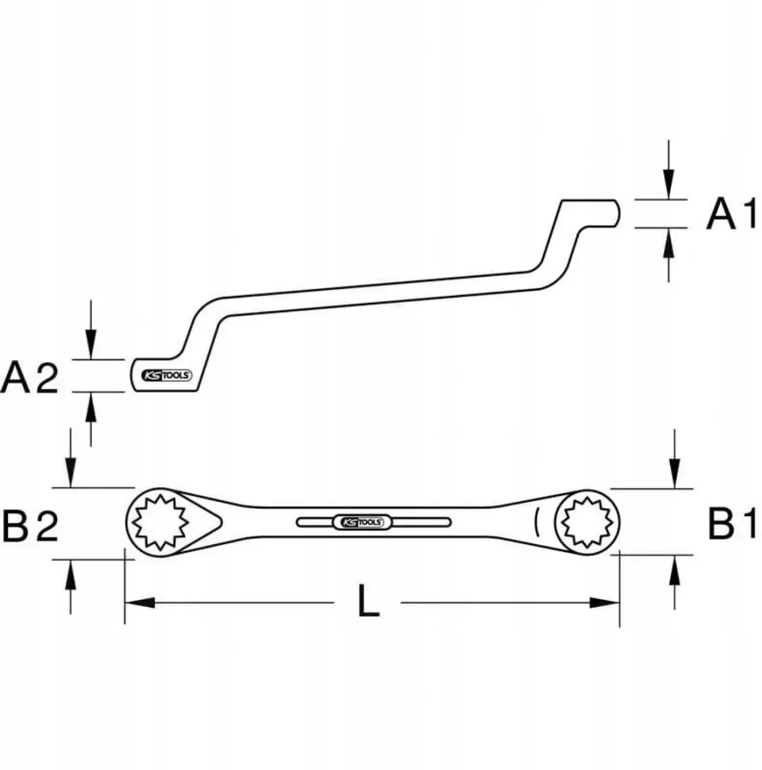KS Tools 517.0806 Dubbele Ringsleutel Gebogen - 10x13mm - afbeelding 2 van 3