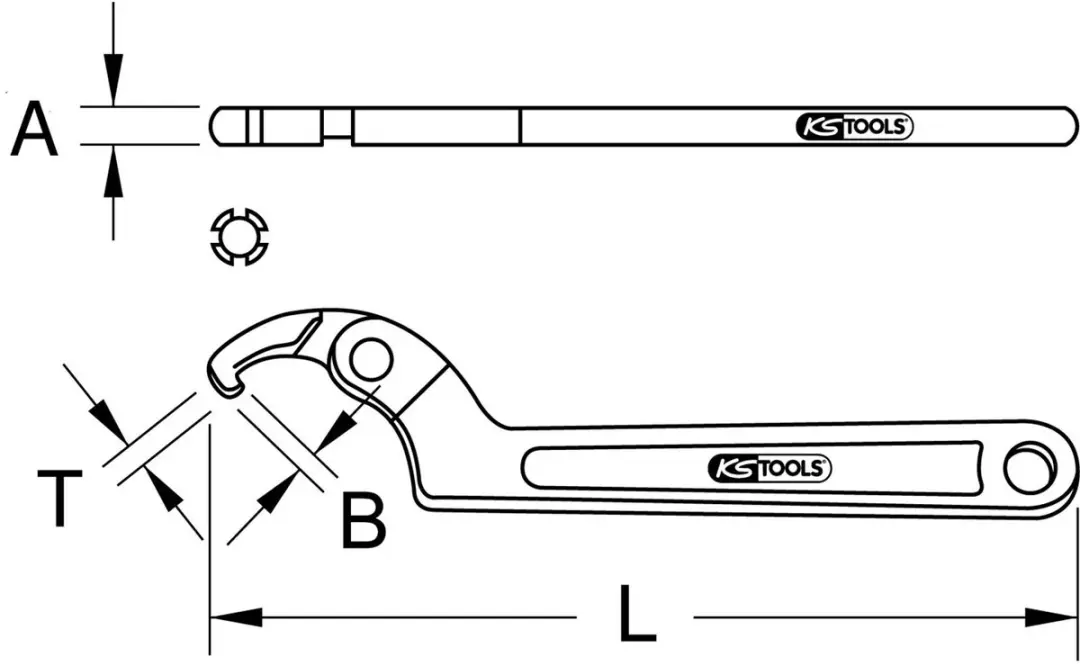 KS Tools CLASSIC Haaksleutel 517.1303 - 32-76mm - afbeelding 2 van 4