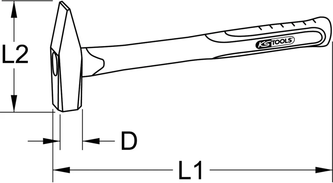 KS Tools Serie - Timmermanshamer - Vezelglas - Ergonomische Handgreep - afbeelding 4 van 5
