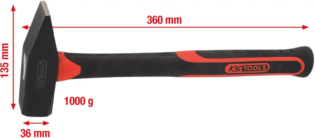 KS Tools Serie - Timmermanshamer - Vezelglas - Ergonomische Handgreep - afbeelding 2 van 5