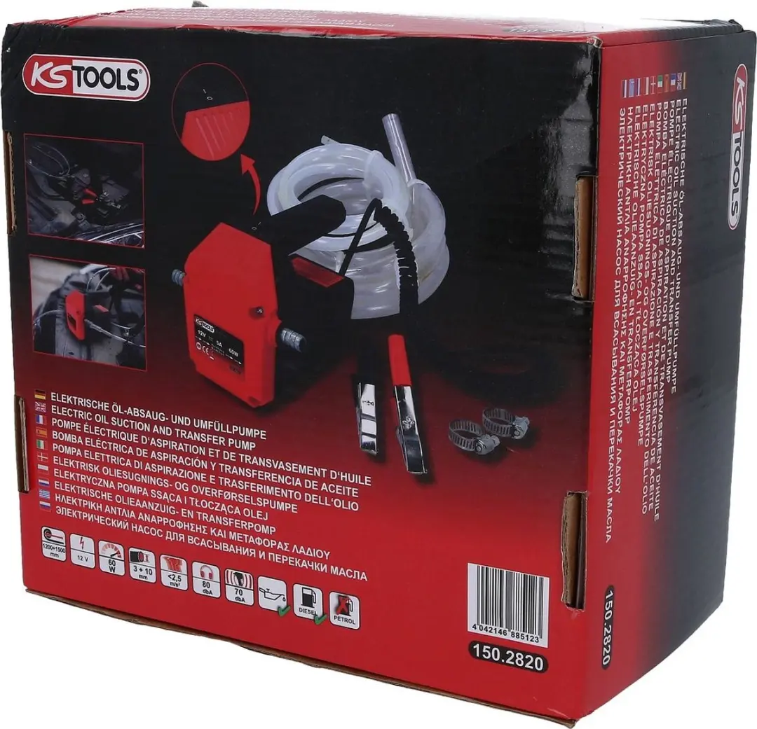 KS Tools 150.2820 Elektrische olieafzuigpomp - Rood/Zwart - afbeelding 5 van 6