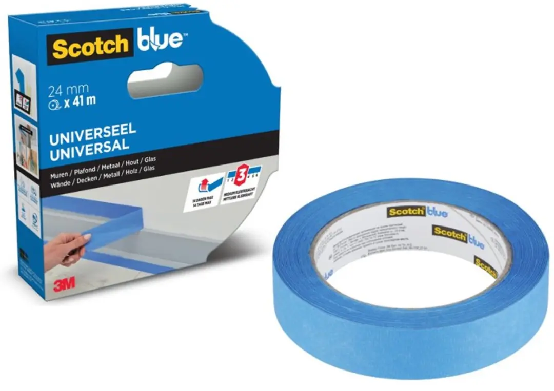 Scotch ScotchBlue afplaktape Multi-Surface, 24 mm × 41 m, blauw, 3 rollen
