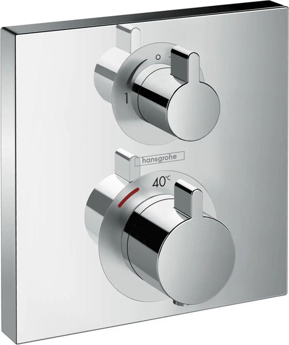 Hansgrohe Ecostat Square Thermostaat Afbouwdeel 2 Functies - Mat Zwart - afbeelding 3 van 4