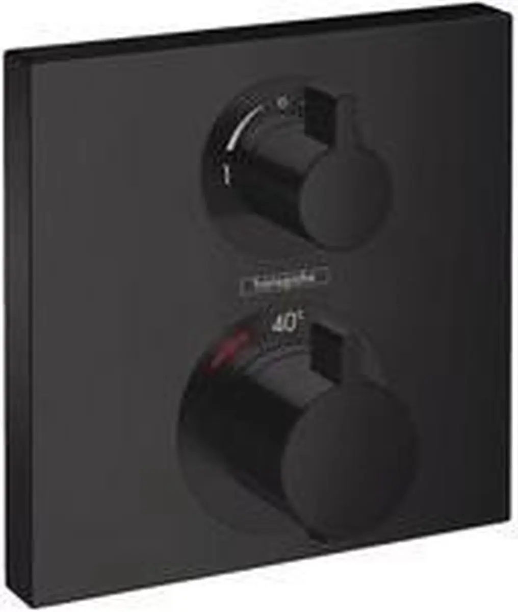 Hansgrohe Ecostat Square Thermostaat Afbouwdeel 2 Functies - Mat Zwart - afbeelding 4 van 4
