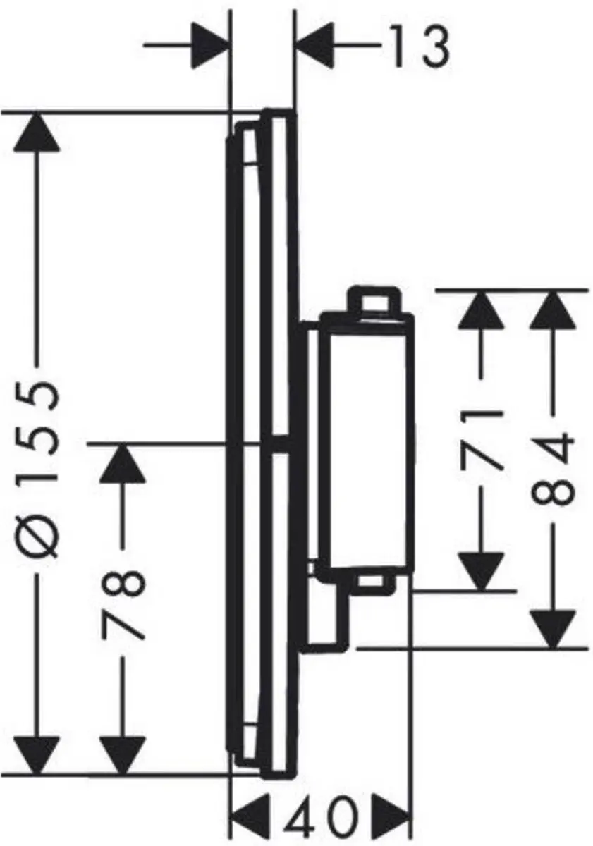 Hansgrohe ShowerSelect Comfort S Thermostaat 15559670 - Zwart - afbeelding 2 van 2