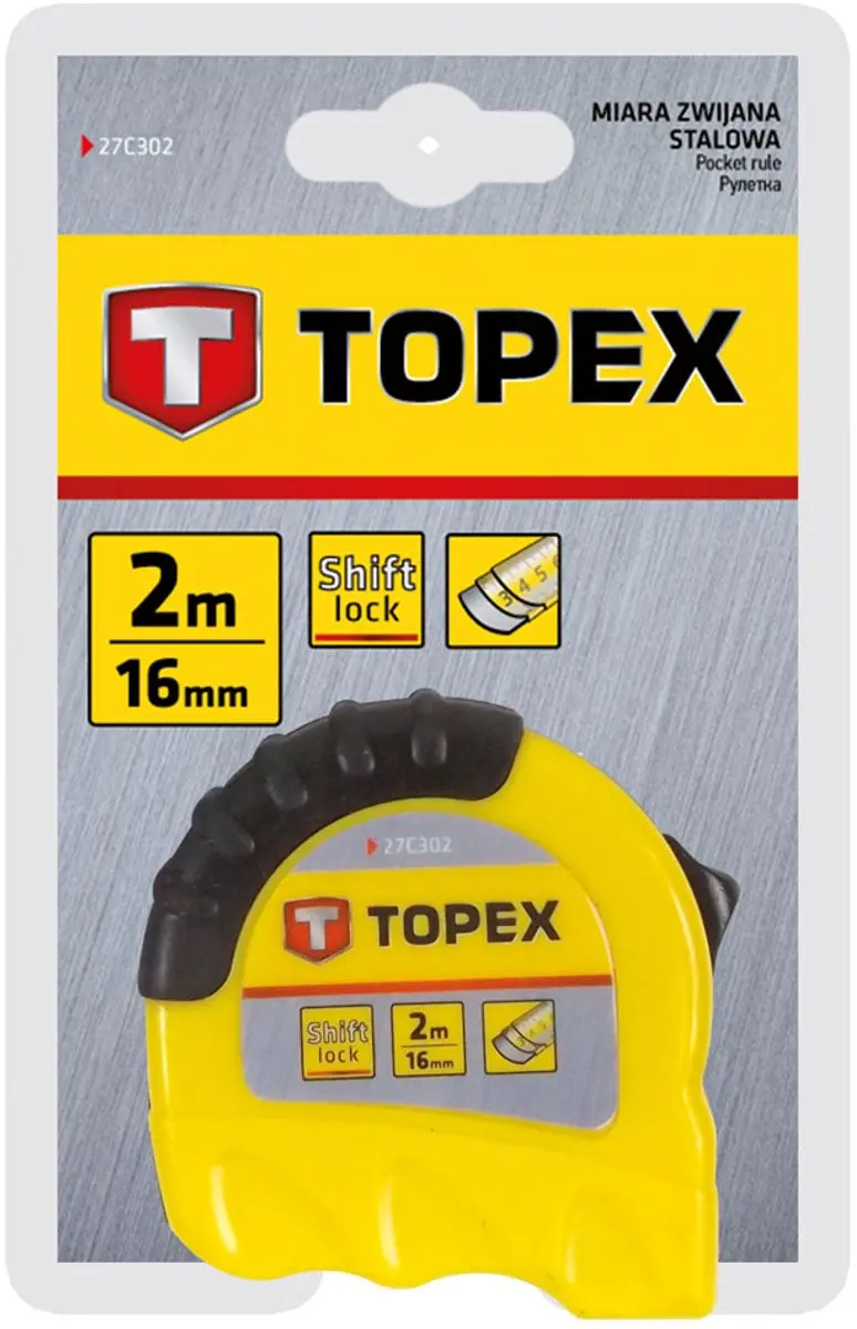 Topex Rolmaat ShiftLock 2m - 16mm - Staal - afbeelding 3 van 5