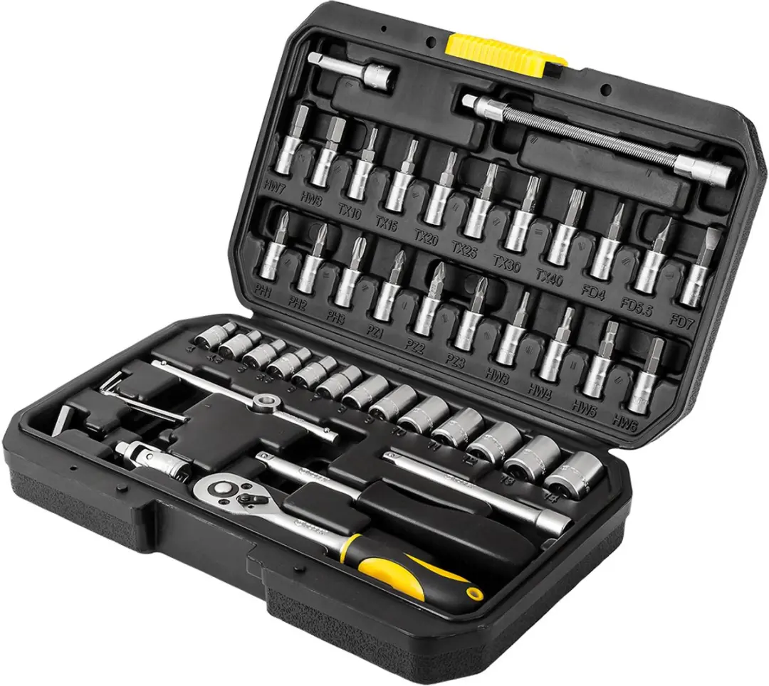 Topex Dopsleutelset 1/4" 46-delig 38D640 - afbeelding 4 van 5