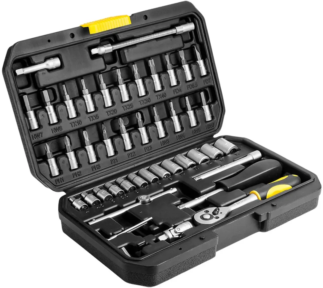 Topex Dopsleutelset 1/4" 46-delig 38D640 - afbeelding 2 van 5