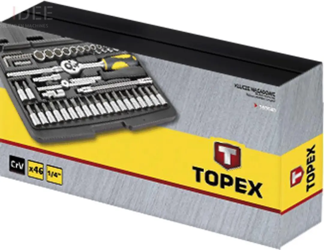 Topex Dopsleutelset 1/4" 46-delig 38D640 - afbeelding 5 van 5