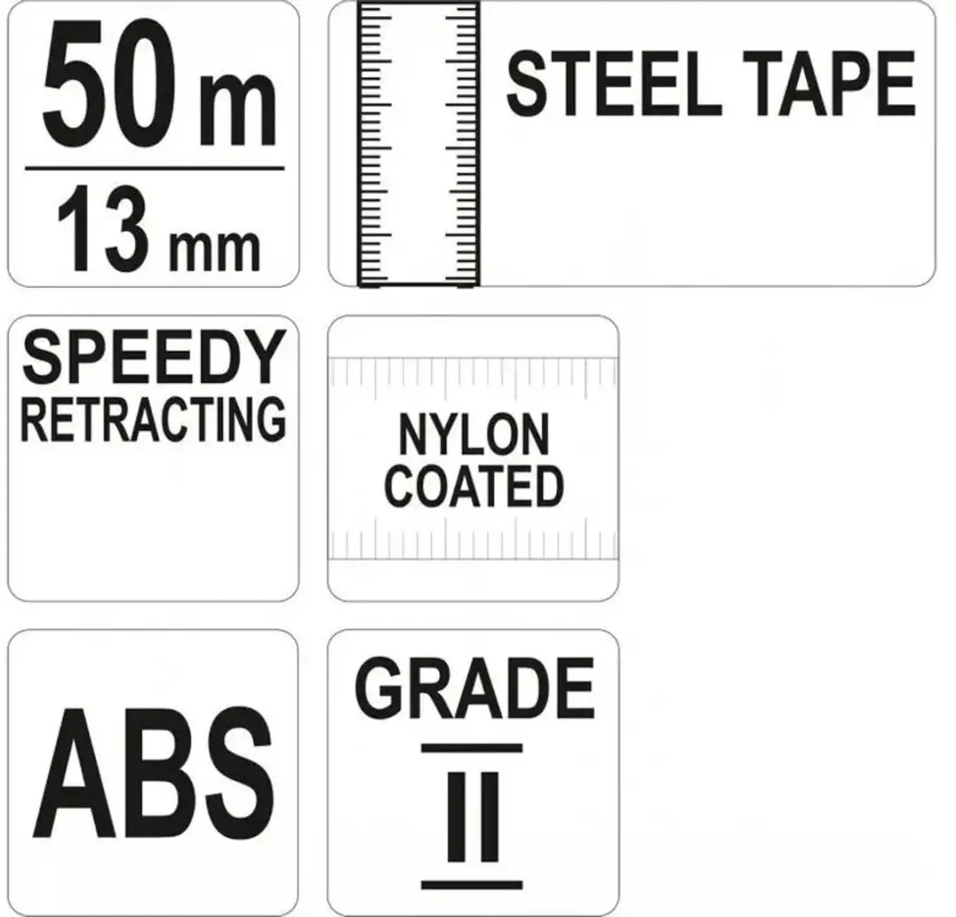 Yato YT-71582 Meetlint Staal 50m - Zwart - afbeelding 3 van 5
