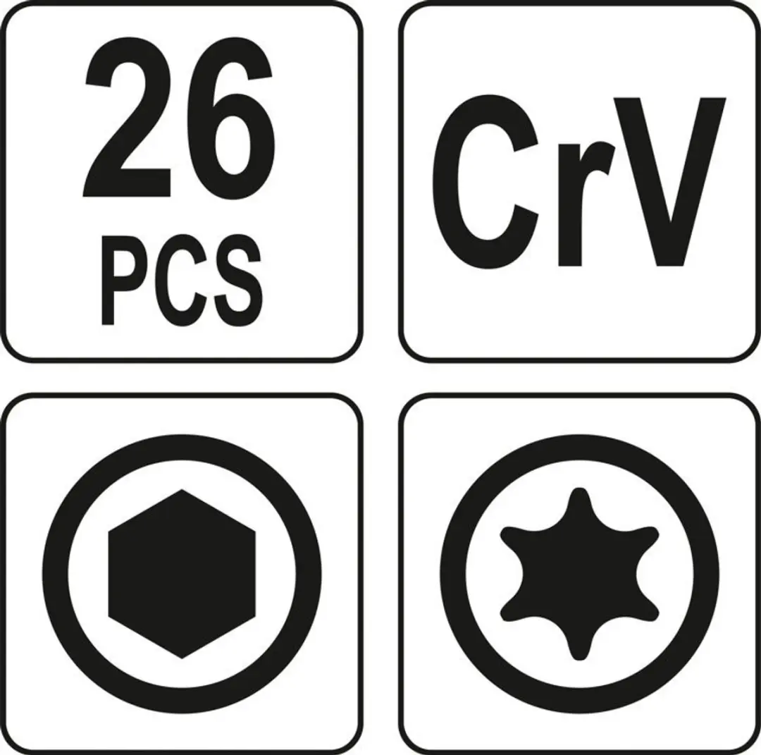 Yato YT-05644 Inbussleutel Set - 26 stuks - Zwart - afbeelding 4 van 5