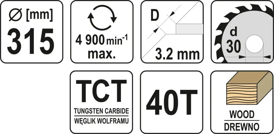 Yato YT-60791 Zaagblad 315mm - 40 Tanden - afbeelding 3 van 3