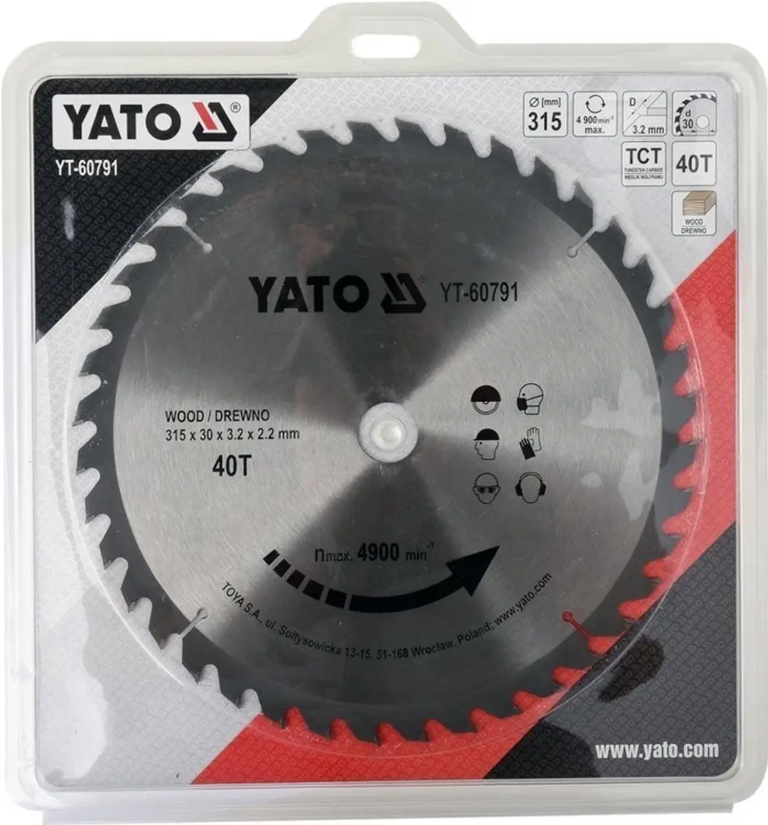 Yato YT-60791 Zaagblad 315mm - 40 Tanden - afbeelding 2 van 3