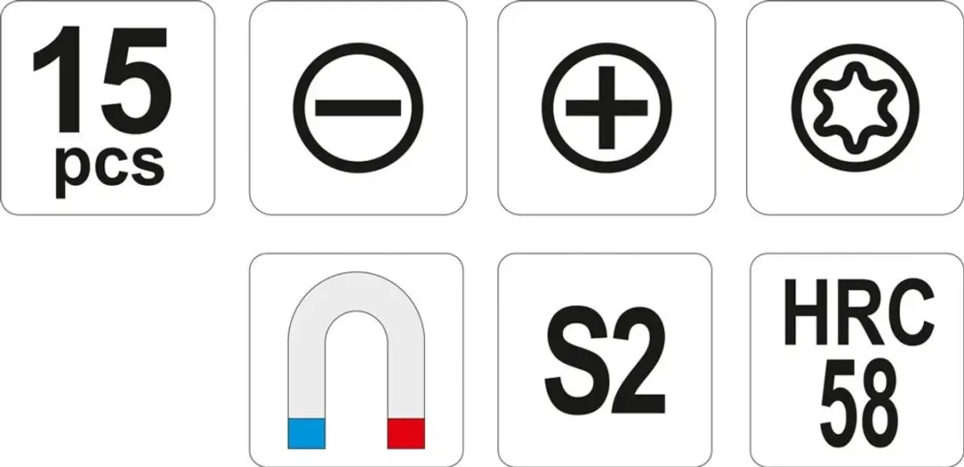 Yato YT-25981 Schroevendraaierset - 15 Stuks - S2 Staal - afbeelding 3 van 3