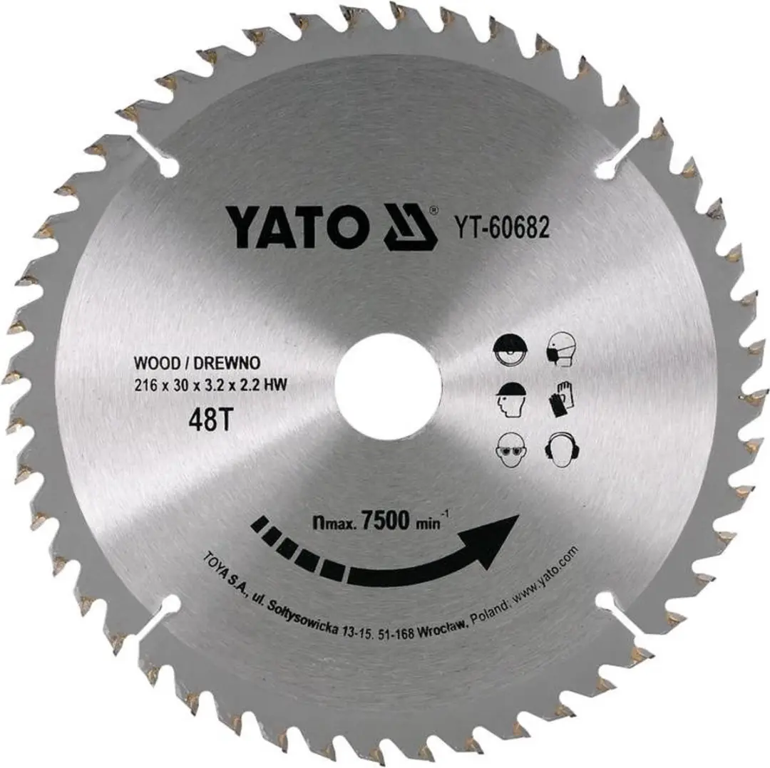 YATO Cirkelzaagblad Ø216 mm