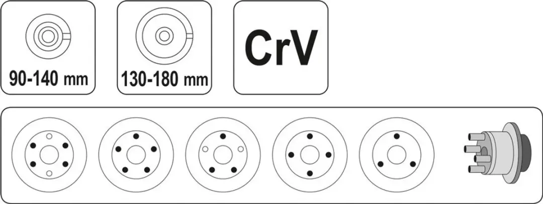 Yato YT-0602 Universele wielnaaftrekker - Zwart/Zilver - afbeelding 5 van 5