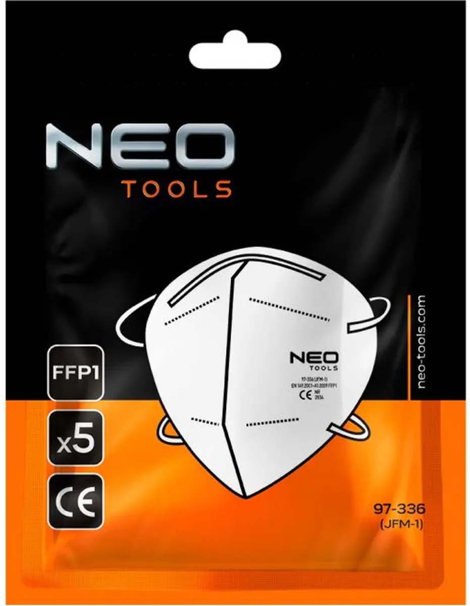 NEO Tools Halfgelaatsmasker FFP1 - 5 stuks - afbeelding 2 van 3