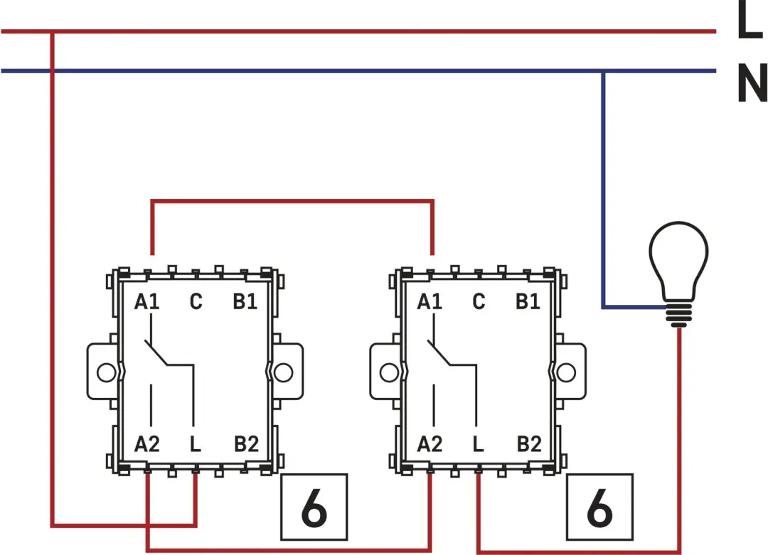 EMOS A6100.0 Wisselschakelaar Nr. 1,6 - 2300W - Wit - afbeelding 6 van 6
