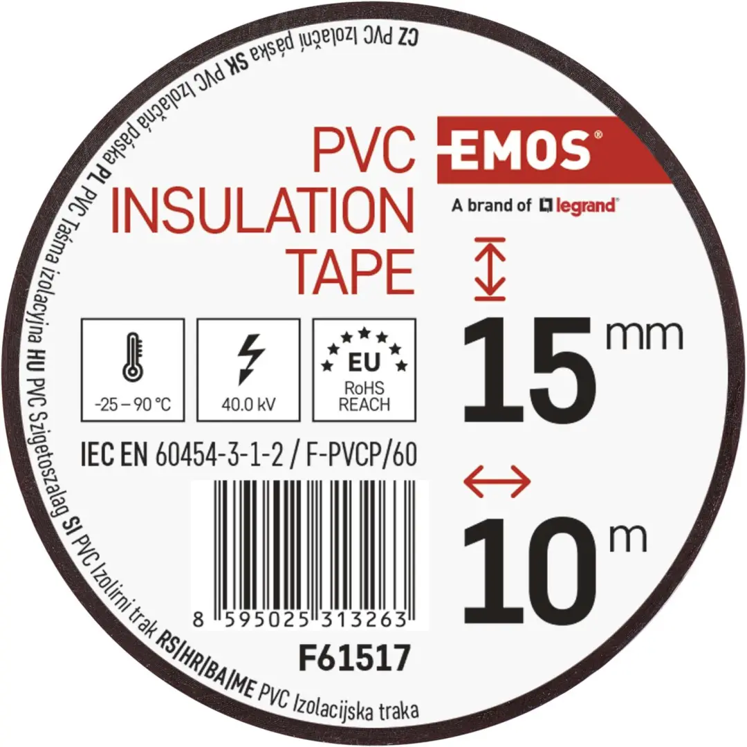 Emos PVC-isolatietape 15mm/10m bruin - 10 stuks - afbeelding 6 van 6
