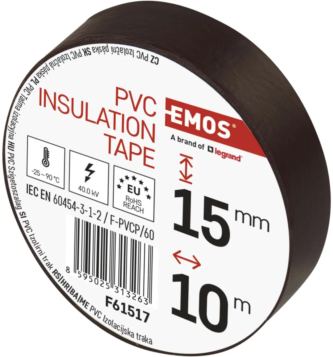 Emos PVC-isolatietape 15mm/10m bruin - 10 stuks - afbeelding 5 van 6