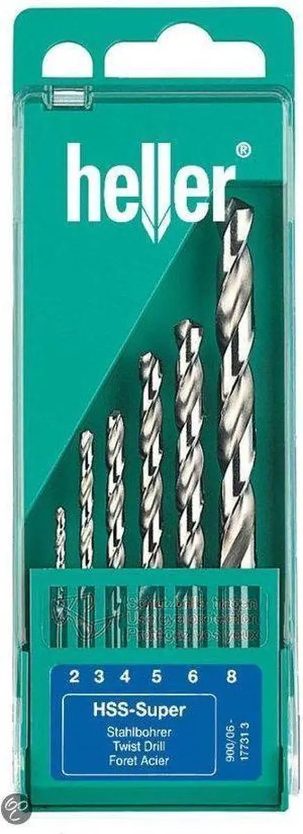 Heller 17731 3 HSS Metaal-spiraalboorset - 6-delig - afbeelding 2 van 2