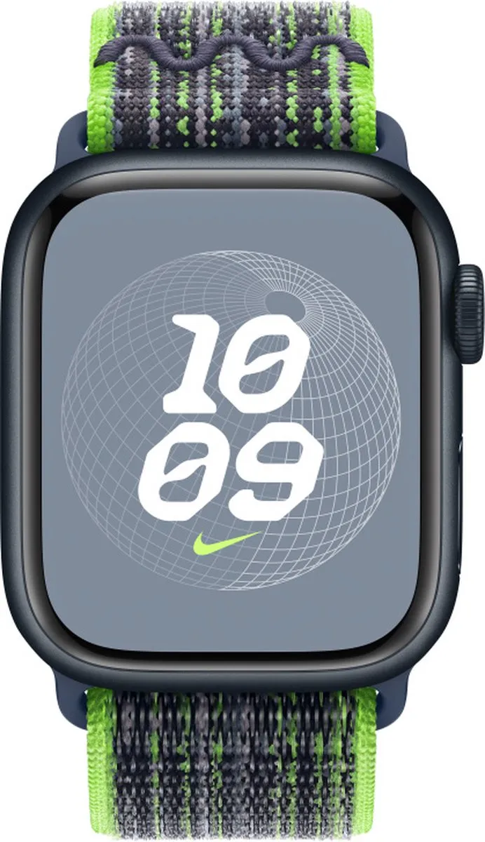 Apple Nike Sport Loop Horlogeband 41mm - Bright Green/Blue - afbeelding 6 van 6