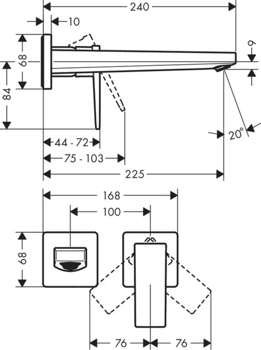 Hansgrohe Metropol 32526000 Wastafelmengkraan Afbouwdeel - afbeelding 2 van 6