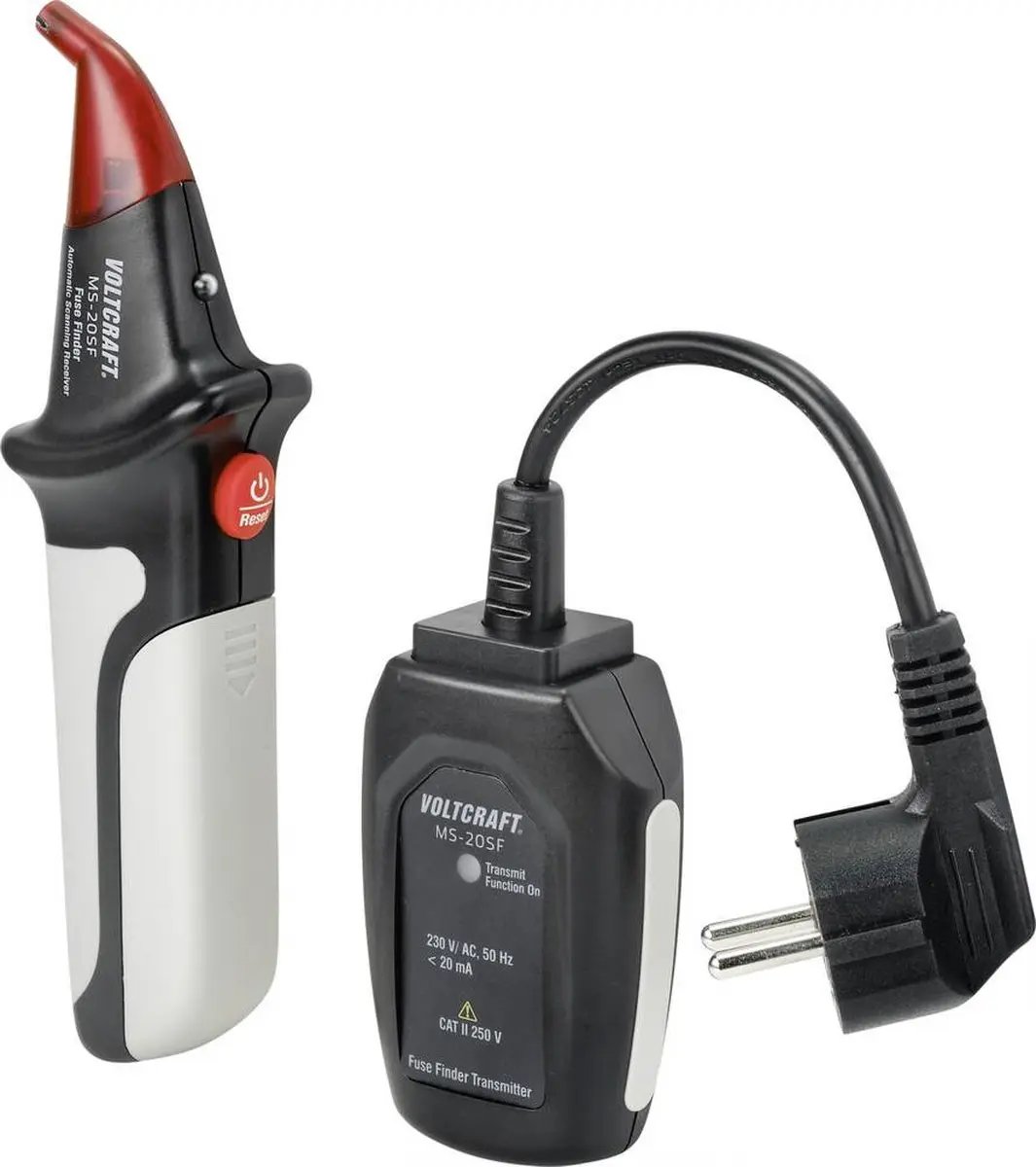 Voltcraft MS-20SF Zekeringvinder - Stroomkringvinder met zender en ontvanger - afbeelding 2 van 5