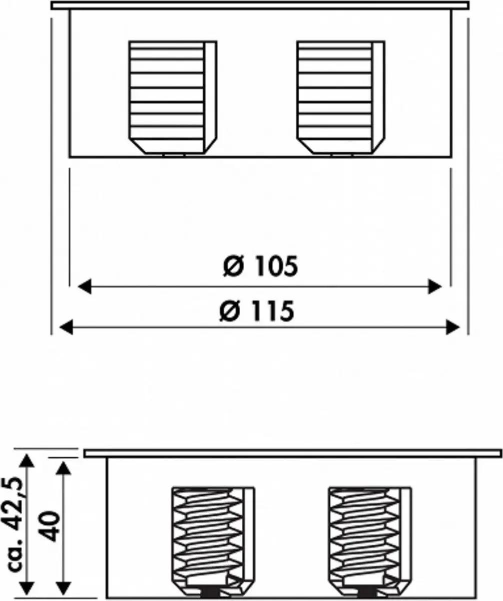Bachmann Twist Stopcontact 2x UTE - Roestvrij Staal - afbeelding 5 van 6