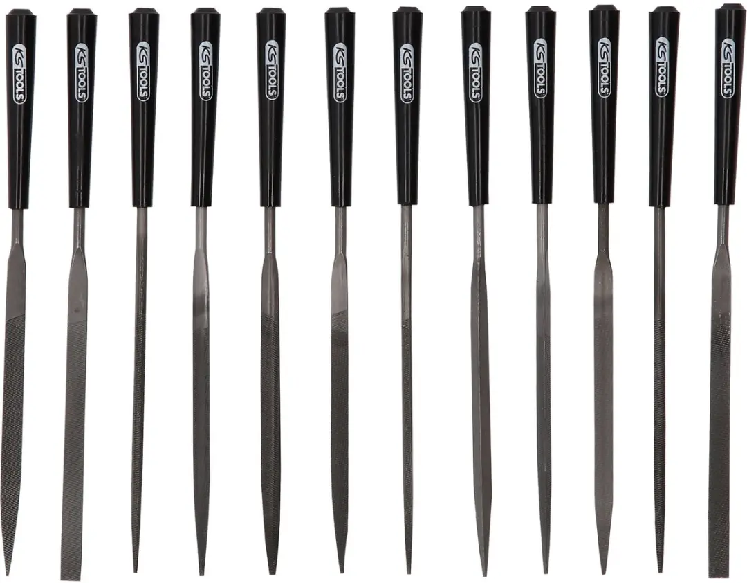 KS Tools Igelfijlenset 12-delig - Kunststof Greep - 90mm - afbeelding 4 van 6