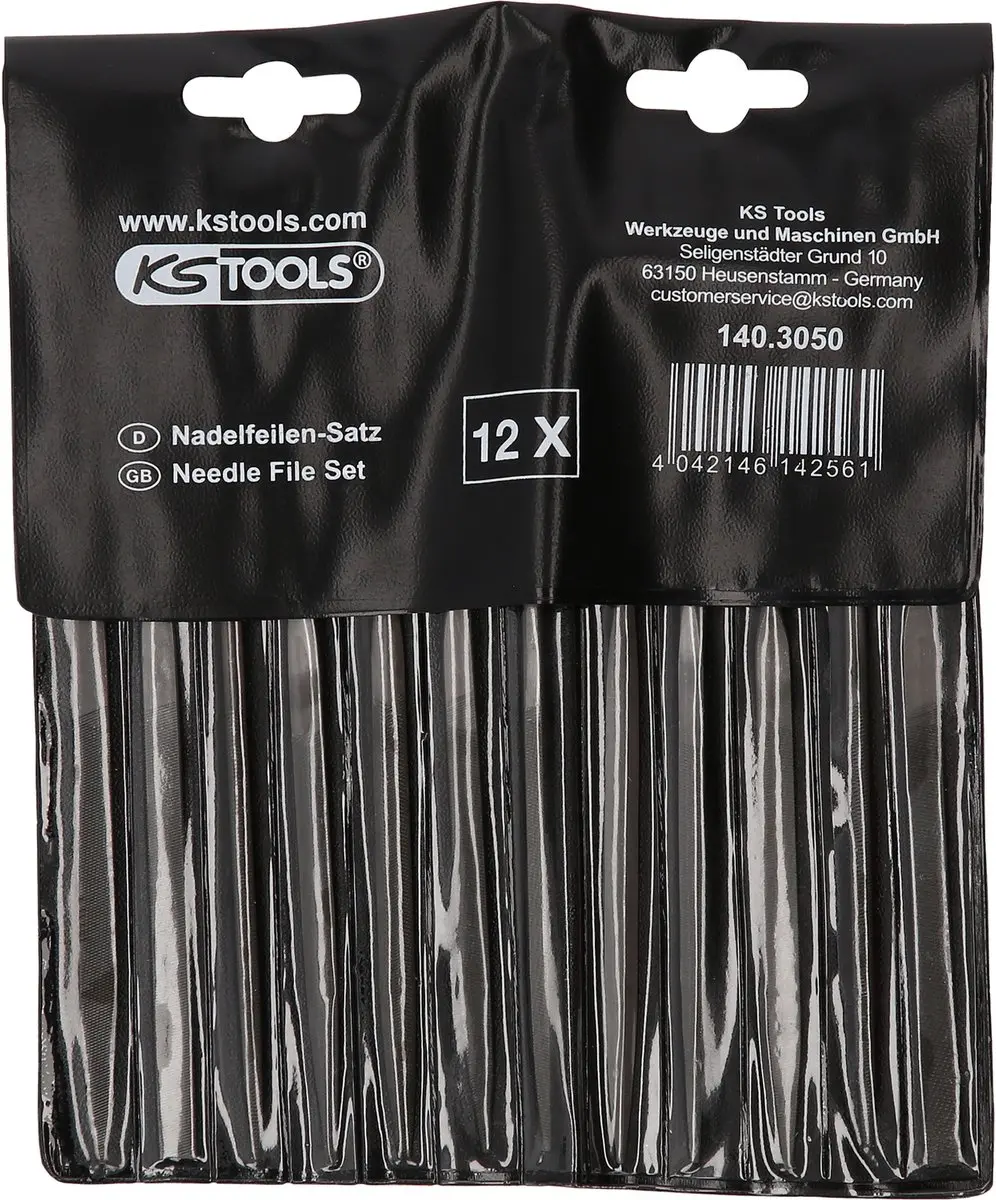 KS Tools Igelfijlenset 12-delig - Kunststof Greep - 90mm - afbeelding 2 van 6