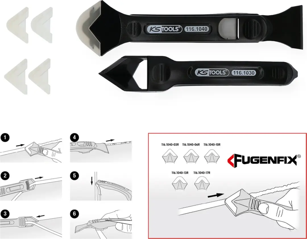 KS Tools 116.1050 FUGENFIX Siliconenschraper Set 7-delig - afbeelding 2 van 6