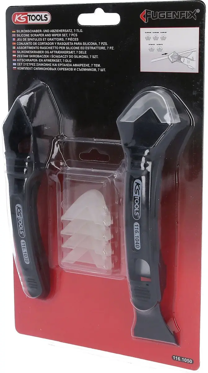 KS Tools 116.1050 FUGENFIX Siliconenschraper Set 7-delig - afbeelding 6 van 6