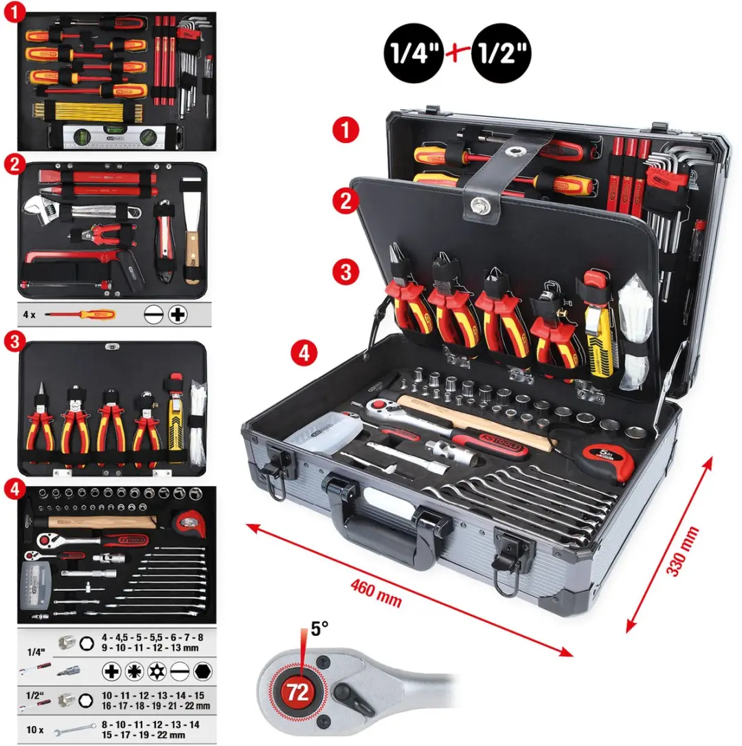 KS Tools Elektriciens Gereedschapsset 911.0628 - 128-delig - afbeelding 2 van 6