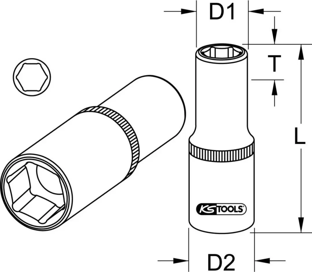 KS Tools 9175391 Verwisselbare Kop 1/2 36 mm - afbeelding 3 van 3