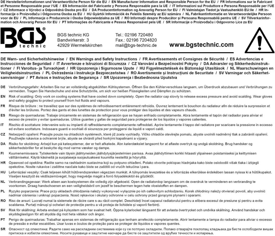 BGS 98098 Koelsysteem Tester met Vulsysteem - 27-delig - afbeelding 2 van 6