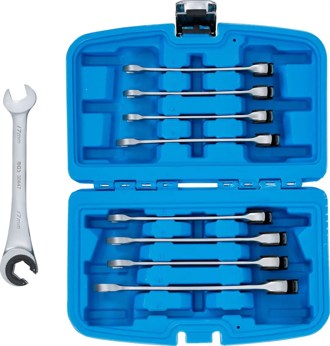 BGS Ratelringsteeksleutelset 8-17mm - 9 delig - afbeelding 4 van 6