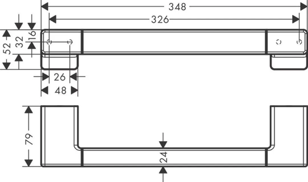 Hansgrohe AddStoris Steunbalk 348mm - Chroom - afbeelding 4 van 5