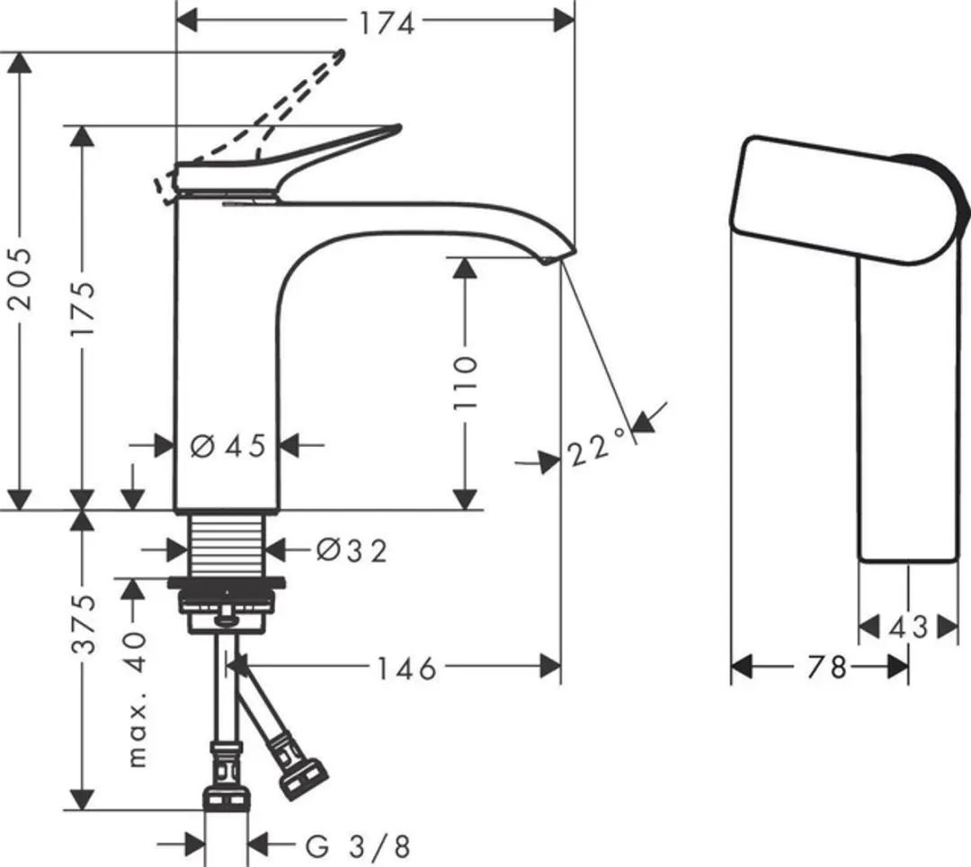 Hansgrohe Vivenis Wastafelmengkraan – Zwart Mat – Opbouw – Messing – Waterbesparend – 5 Jaar Garantie - Stijlvol - Duurzaam - Fluisterstil. De perfecte upgrade voor jouw wastafel. - afbeelding 5 van 5