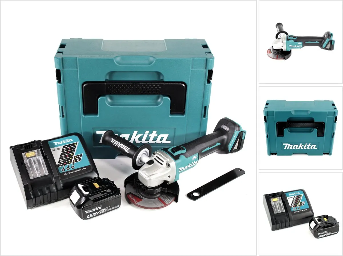Makita DGA504RM1J Haakse Slijper 18V 125mm Borstelloos