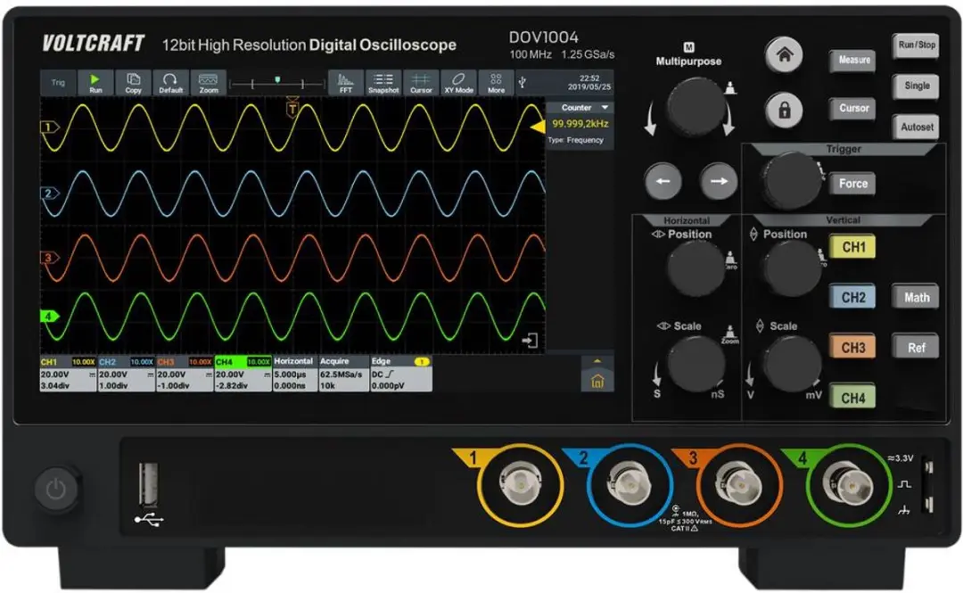 Voltcraft DOV1004 Digitale Oscilloscoop 100 MHz