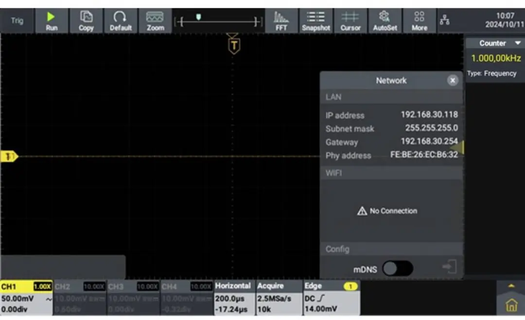 Voltcraft DOV1004 Digitale Oscilloscoop 100 MHz - 4-kanaals - afbeelding 4 van 6