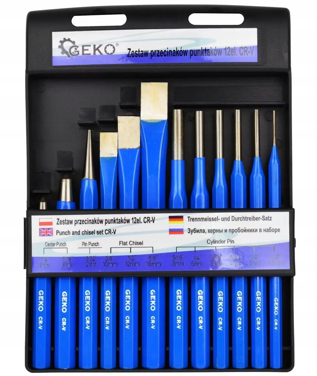 12-delige Set Stempel-, Snij- en Uitslaggereedschappen CR-V