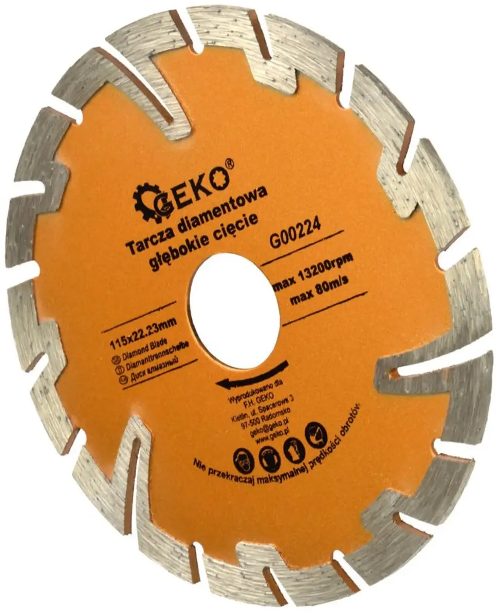 GEKO G00224 Diamant segmentdoorslijpschijf - 115mm - afbeelding 2 van 2