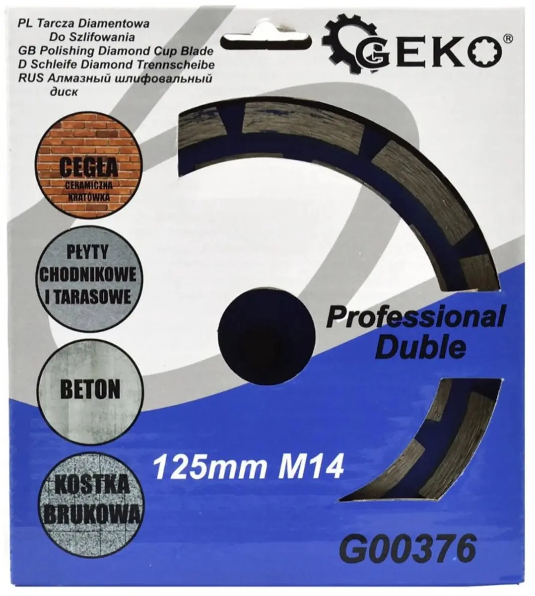 GEKO G00376 Diamant Dubbele Rij 125mm M14 - Beton en Metselwerk - afbeelding 3 van 6
