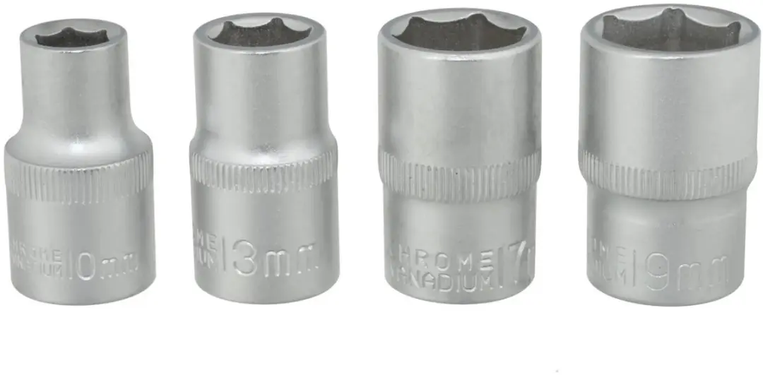 GEKO 4-delige dopsleutelset - Torx maten E4-E14 - Inclusief metalen rail - afbeelding 2 van 6
